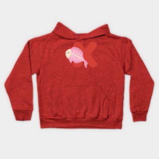 Animal alphabet X Kids Hoodie